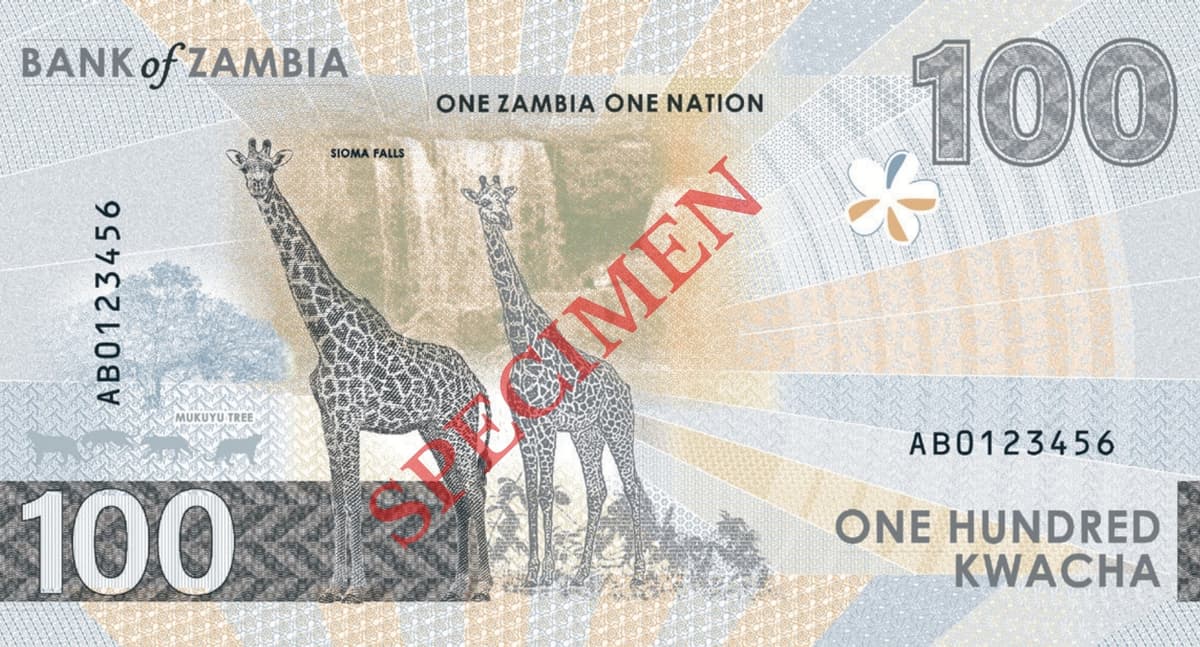 Zambian ZMW 100 Banknote